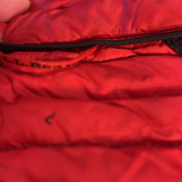 LL Bean kids jacket Small 8 black and red play coat goose down preowned packable - Picture 6 of 10